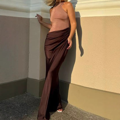 Dames Haut de robe enveloppante élégant et ajusté avec décolleté plongeant et fronces Chic und Stil