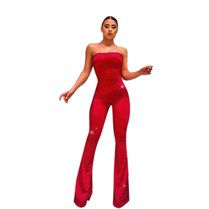 Combinaison large sans bretelles à paillettes Chic und Stil