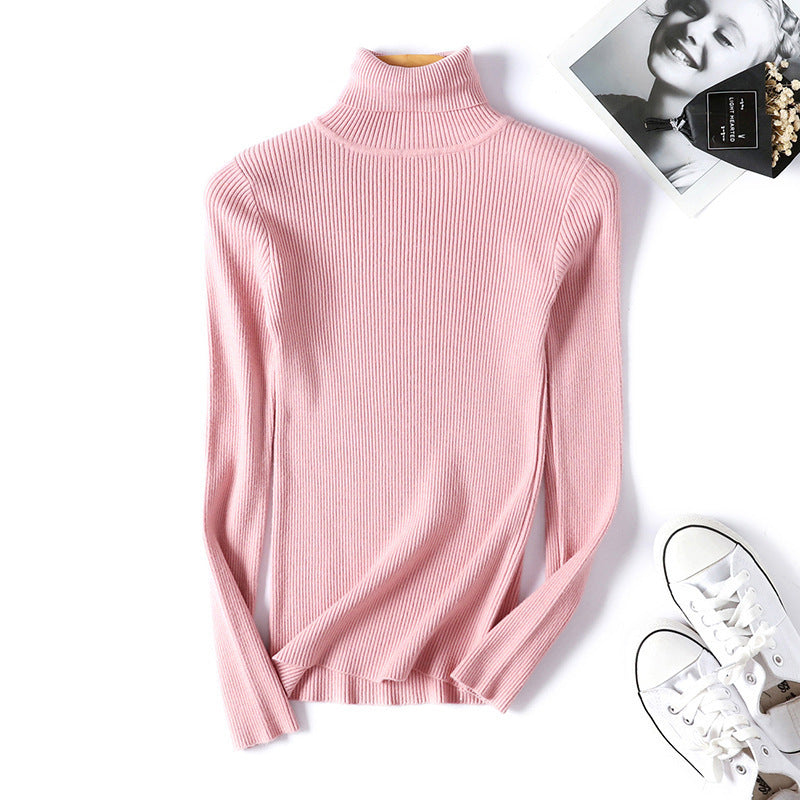 Pull à col roulé pour femmes en fin tricot côtelé Chic und Stil