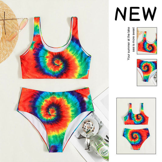 Dames Batik Taille haute Bikini Set Chic und Stil