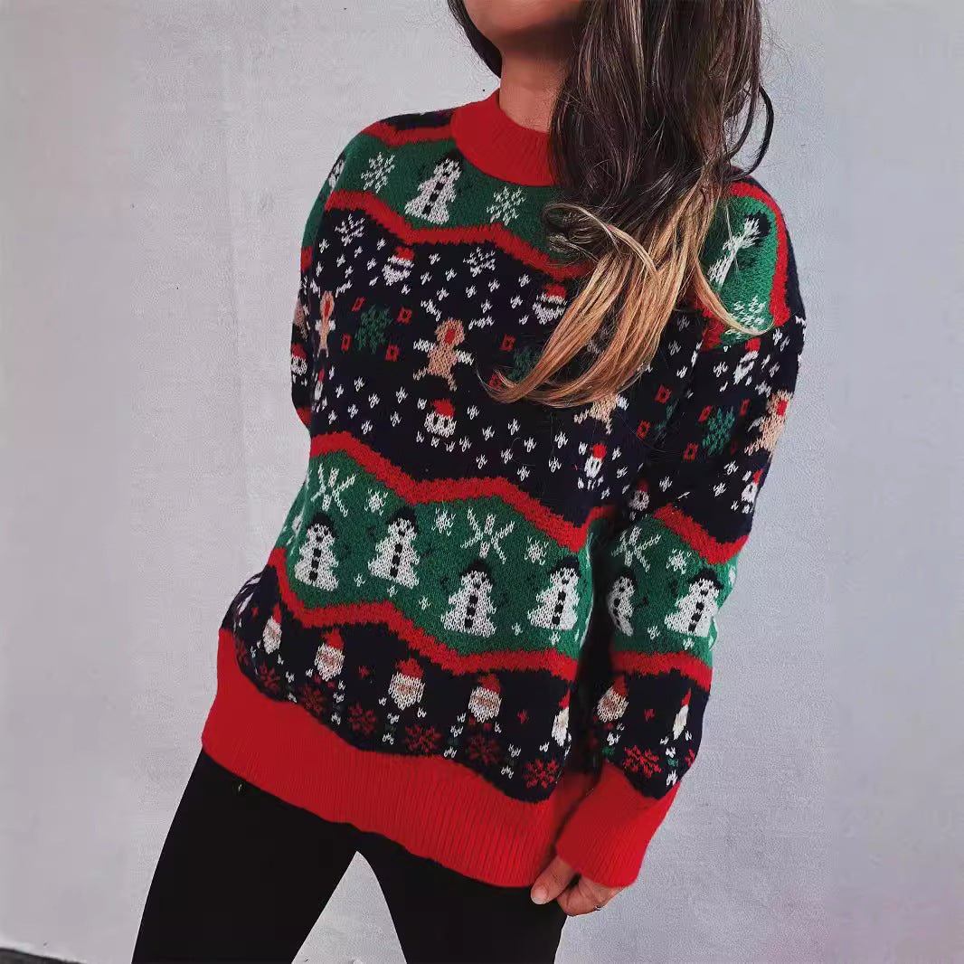 Pull en laine pour femmes de Noël avec un design festif et des motifs ludiques Chic und Stil