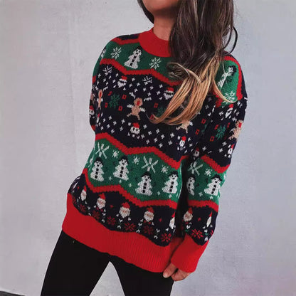 Pull en laine pour femmes de Noël avec un design festif et des motifs ludiques Chic und Stil