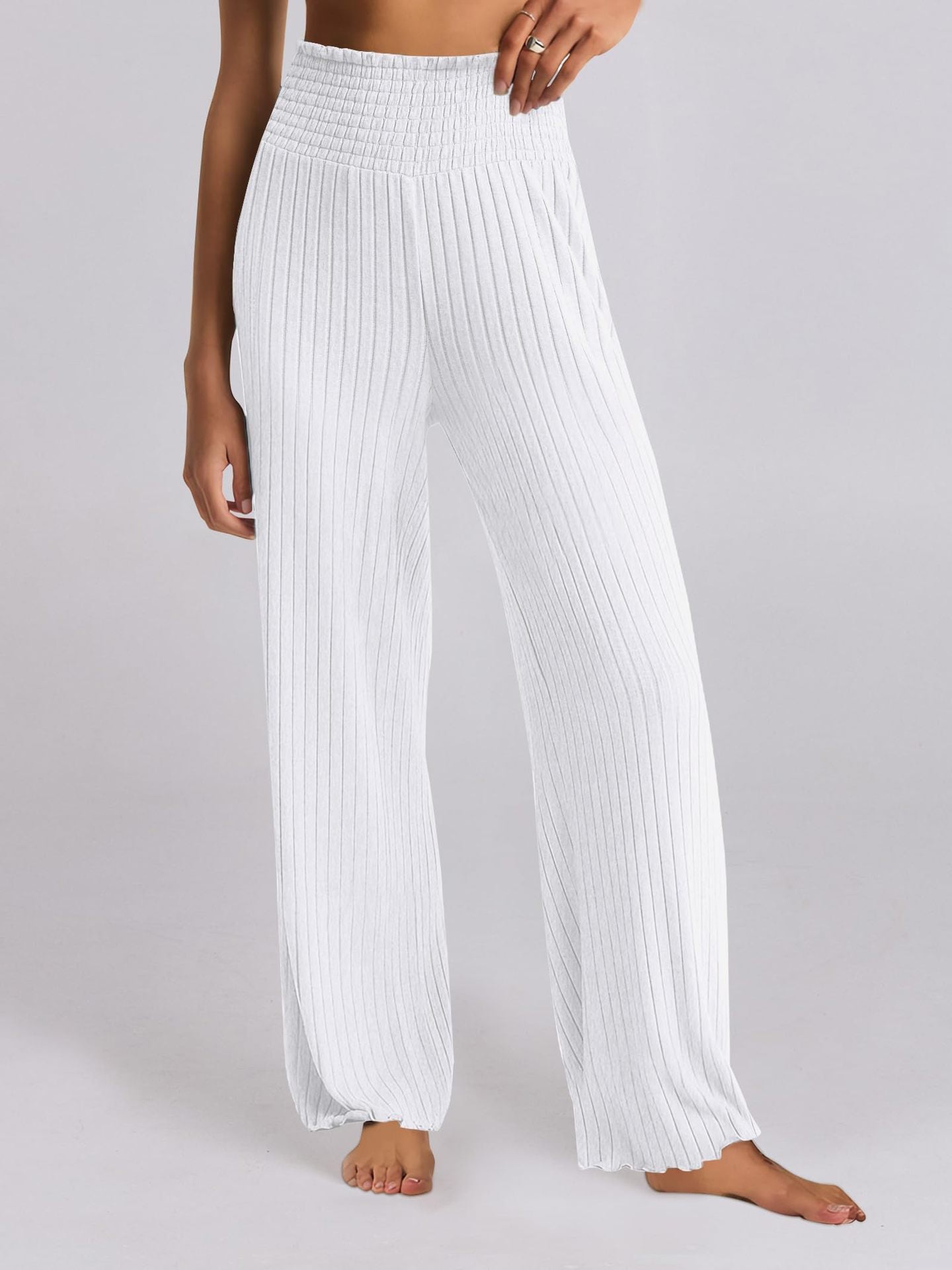 Chic and Style Wide Ribbed Palazzo Pants for Women