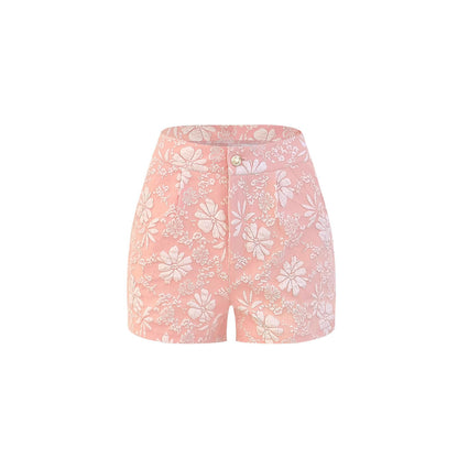 Femmes Floral Imprimé Taille Haute Shorts Chic und Stil