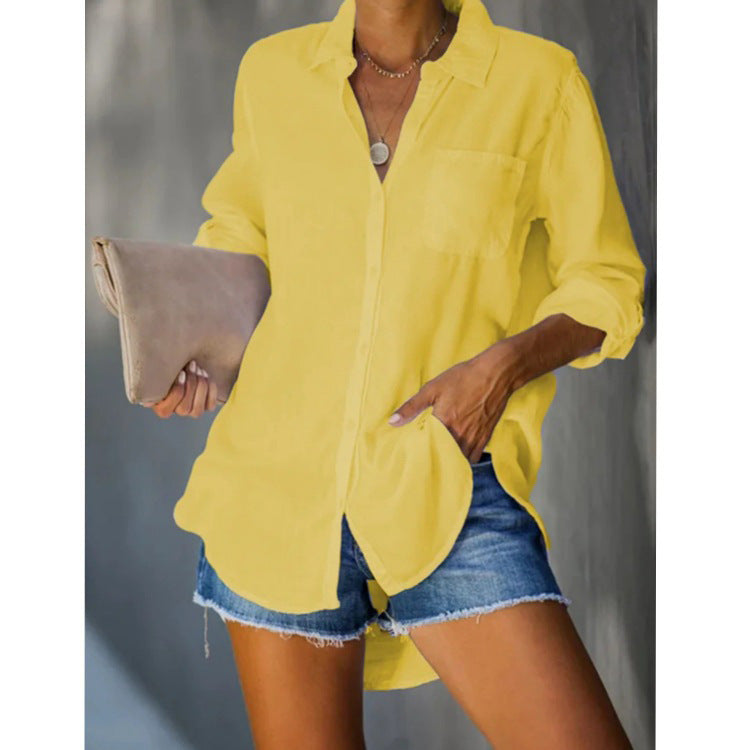 Blouse décontractée pour femmes avec coupe décontractée et poches poitrine pratiques Chic und Stil