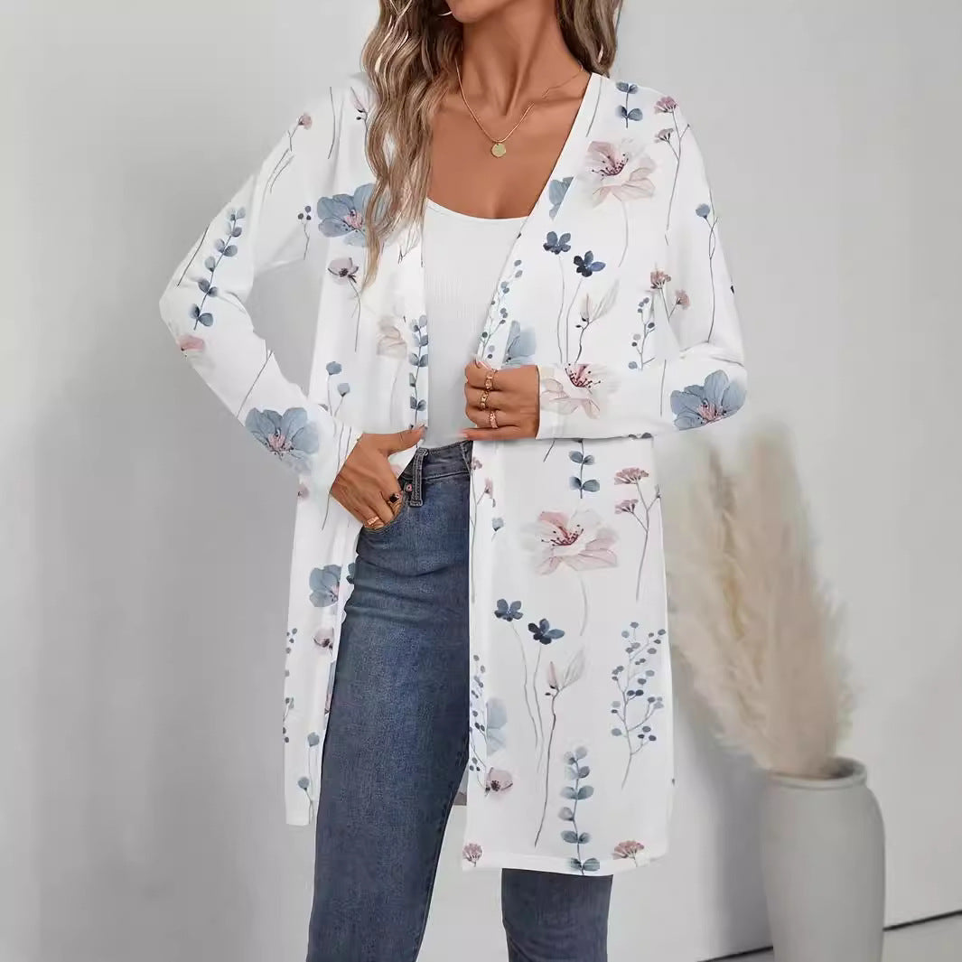 Dame cardigan à motif floral avec coupe ample Chic und Stil