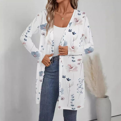 Dame cardigan à motif floral avec coupe ample Chic und Stil