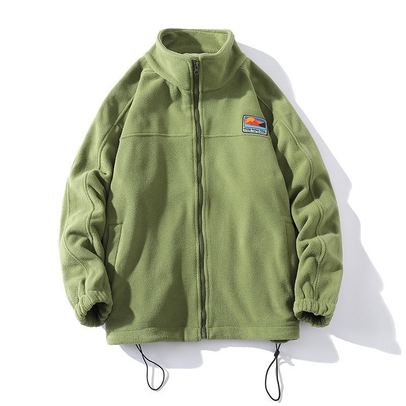 Men's fleece jacket with high collar and practical pockets Chic and Style