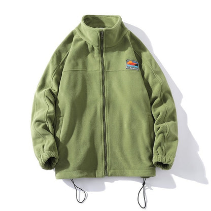 Men's fleece jacket with high collar and practical pockets Chic and Style