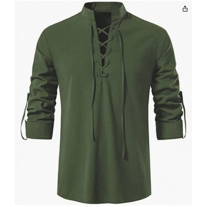Chemise à manches longues pour hommes avec cordage décontracté Chic und Stil