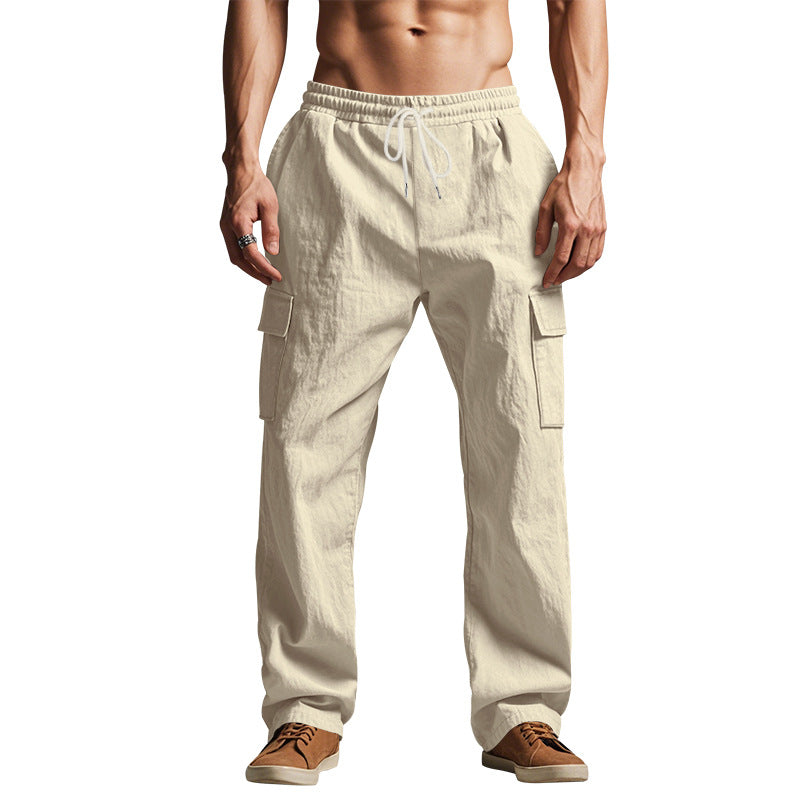 Casual cargo pants for men with elastic waistband and practical side pockets Chic and Style