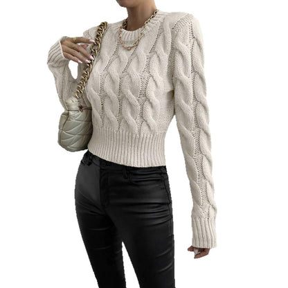 Femme Pull en grosse maille avec motif torsadé Chic und Stil
