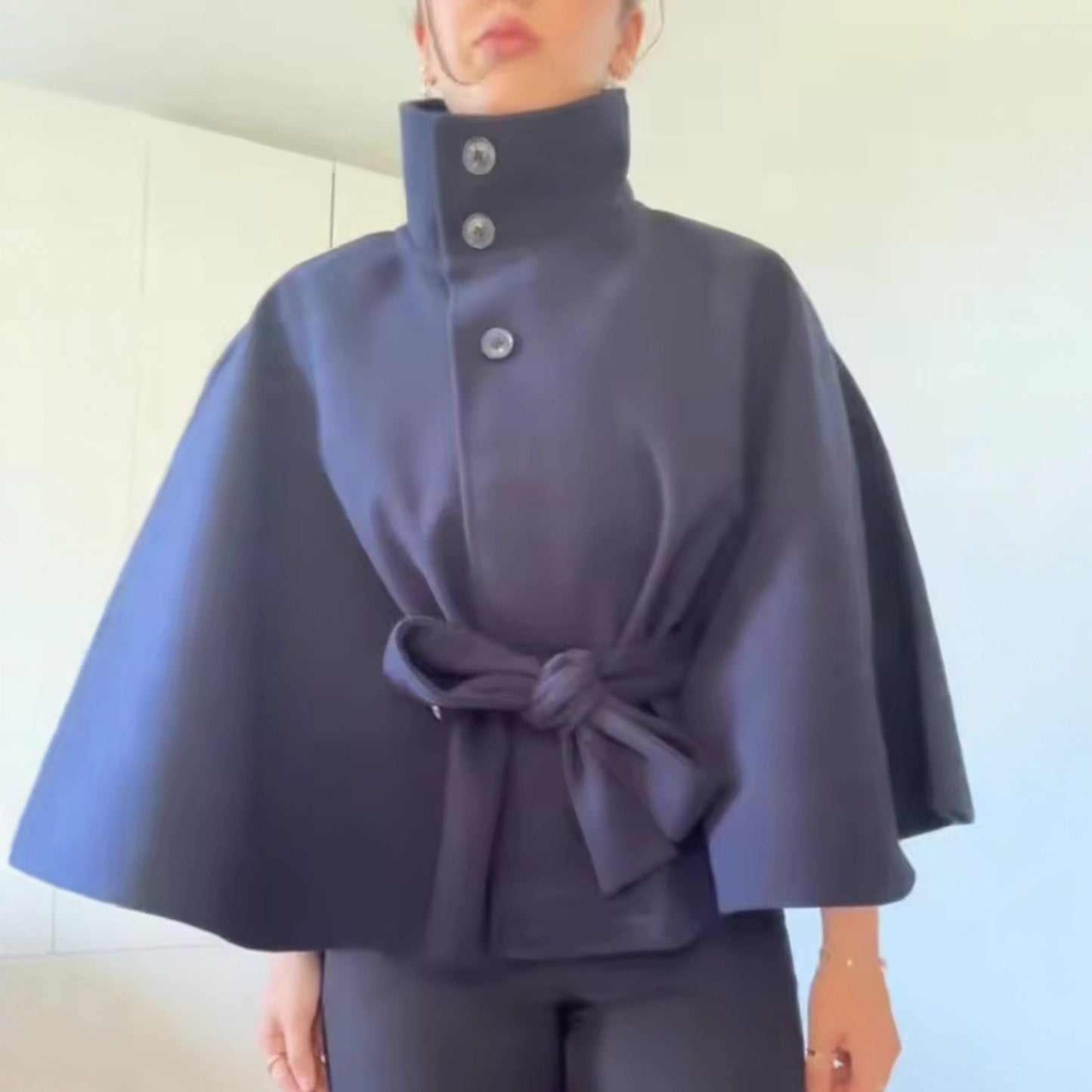 Ladies Elegant and flattering comfort jacket with large collar Chic and Style