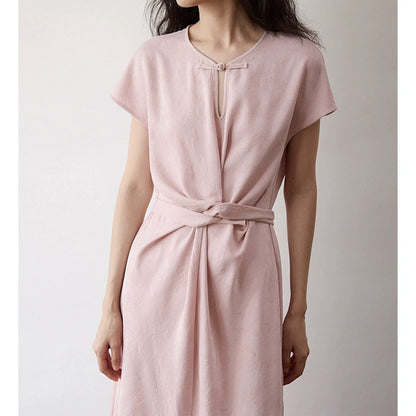 Robe midi élégante à ceinture pour femmes Chic und Stil