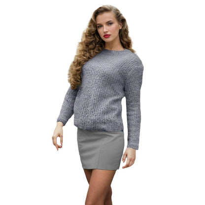 Pull en tricot douillet pour femmes avec col rond et protection contre les peluches Chic und Stil