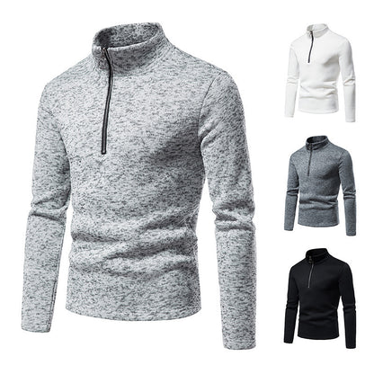 Sporty pull for men with a modern high collar and practical zip details Chic and Style