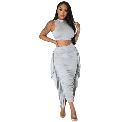 High Waist Bodycon Dress and Crop Top Set for Women Chic and Stylish