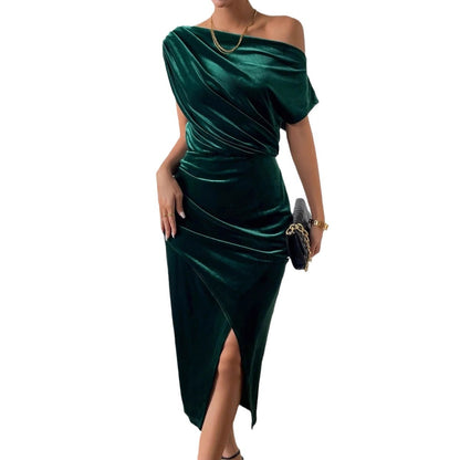 Robe enveloppante élégante pour femmes avec décolleté asymétrique et fente latérale Chic und Stil