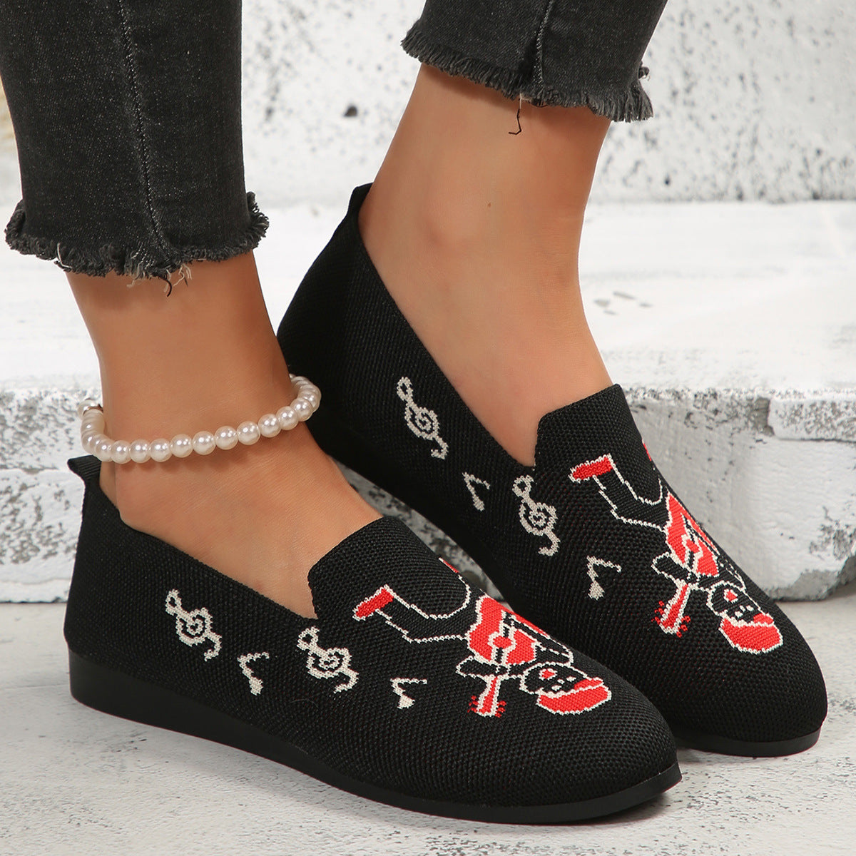 Baskets décontractées pour femmes avec motif créatif et semelle antidérapante Chic und Stil