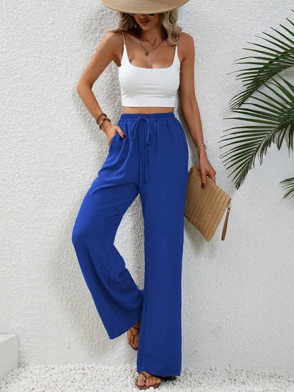 Casual palazzo pants for women with elastic waistband and practical pockets Chic und Stil