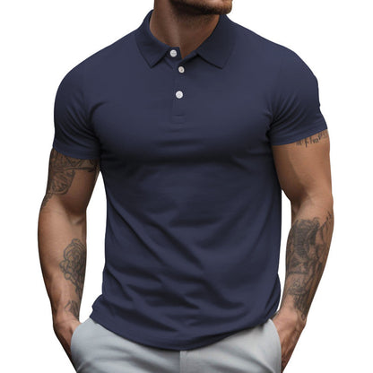 Chemise polo à manches courtes pour hommes en mélange de coton respirant avec technologie de régulation de l'humidité Chic und Stil