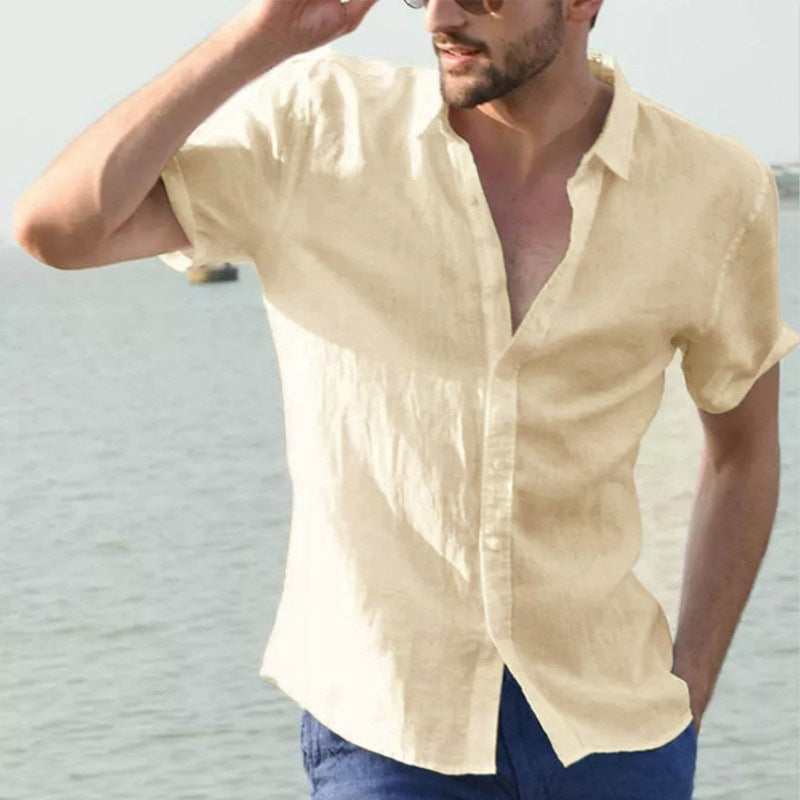 Chemise légère en lin à manches courtes pour hommes Chic und Stil