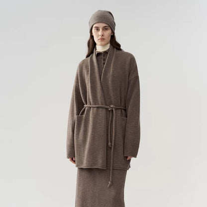 Dames Élégant Gilet Tricot à Manches Longues et Coupe Pratique Chic und Stil