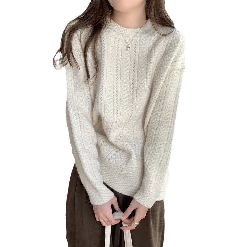 Pull en tricot confortable pour femmes avec un motif de tresse fin Chic und Stil