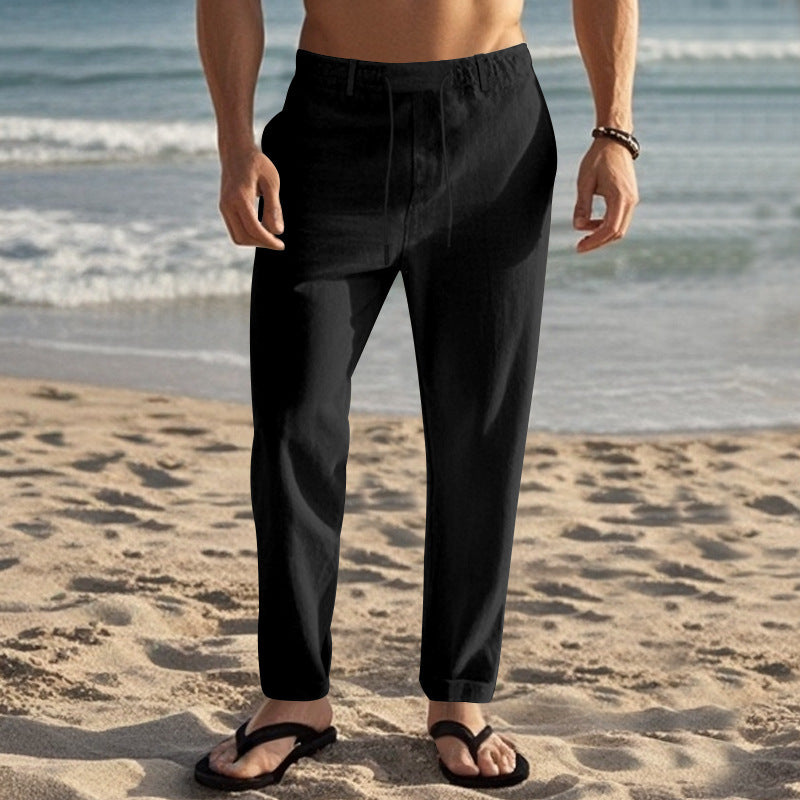 Casual beach pants for men with elastic waistband and practical side pockets Chic and Style