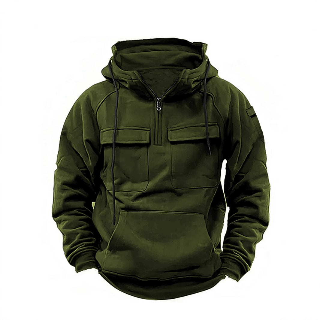 Outdoor pullover for men with practical pockets and high collar Chic and Style