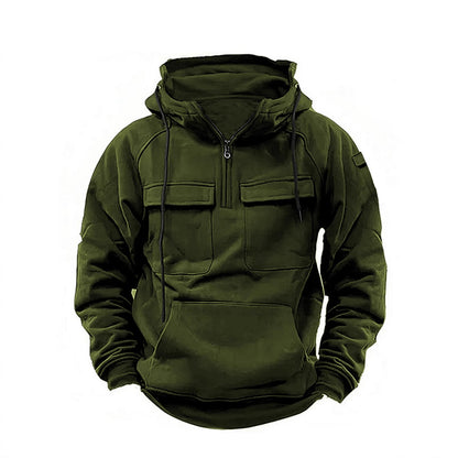 Outdoor pullover for men with practical pockets and high collar Chic and Style