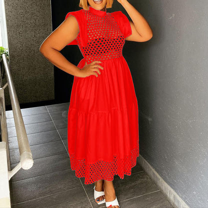Robe midi femme avec haut en filet et jupe volumineuse Chic und Stil