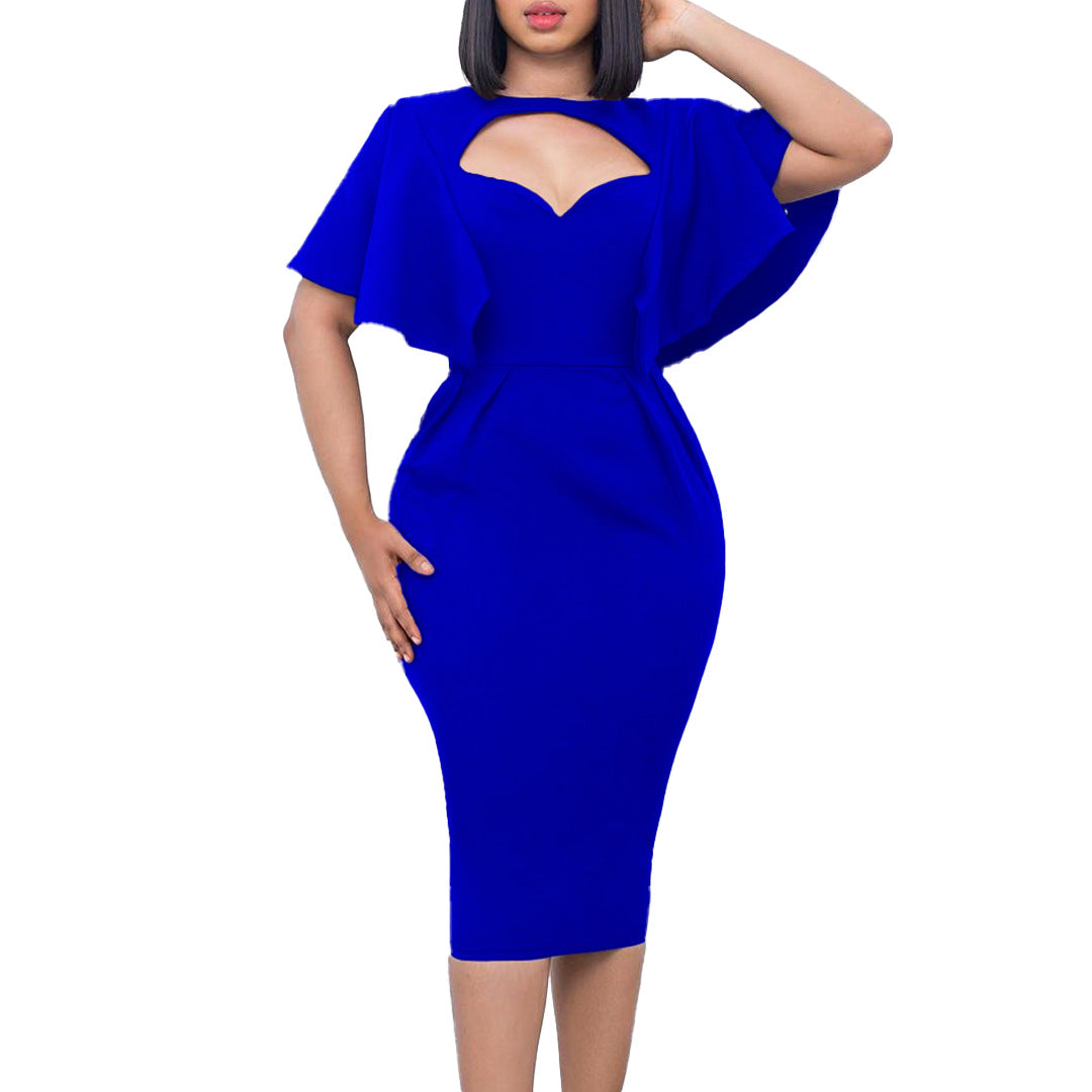 Robe crayon femme avec des manches volumineuses et des détails découpés Chic und Stil