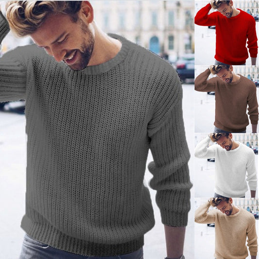 Pull en grosse maille pour homme avec un motif en côtes moderne et une coupe décontractée Chic und Stil