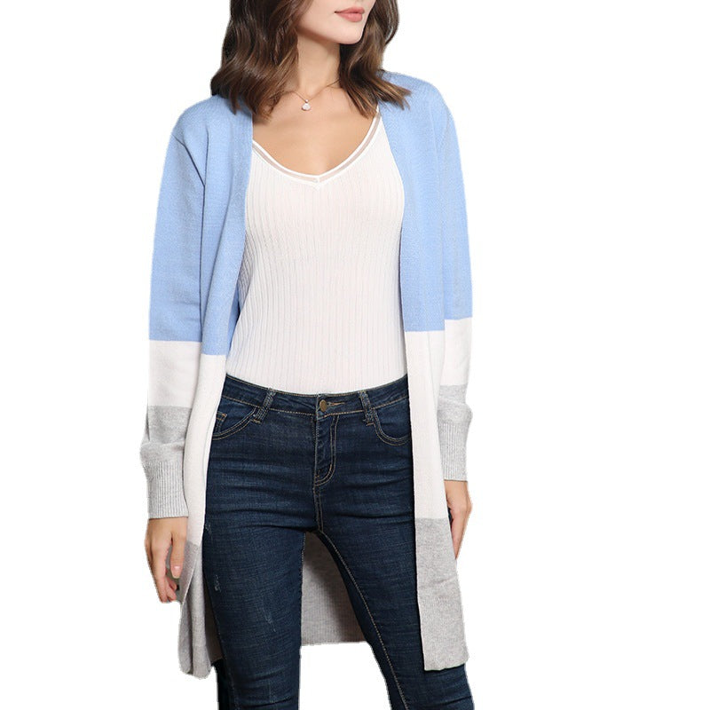 Dames gilet décontracté en tricot avec un motif à rayures modernes et des devant ouverts Chic und Stil