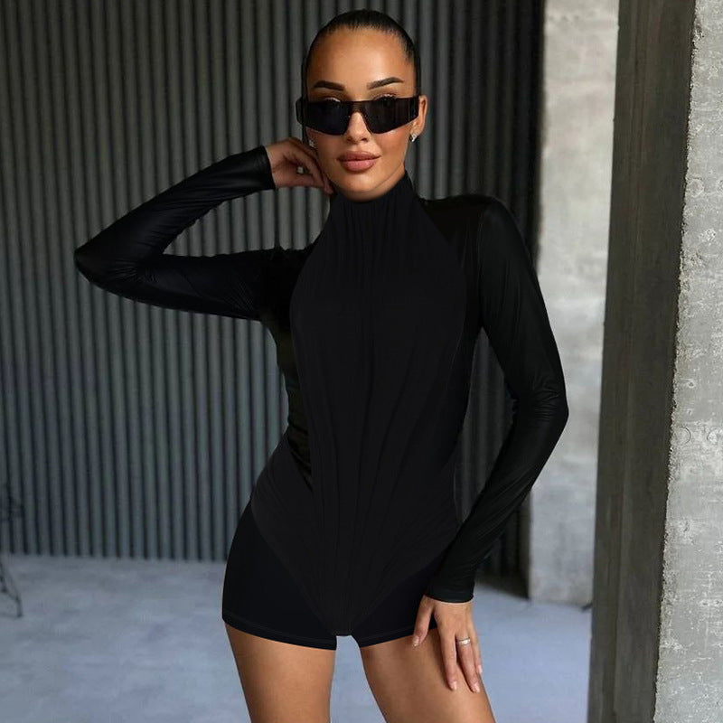 Body femme à manches longues moulant avec col montant Chic und Stil