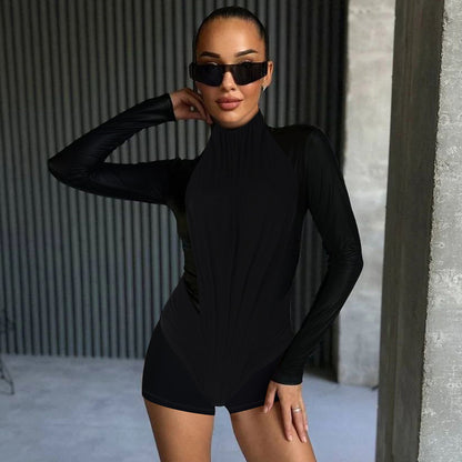 Body femme à manches longues moulant avec col montant Chic und Stil