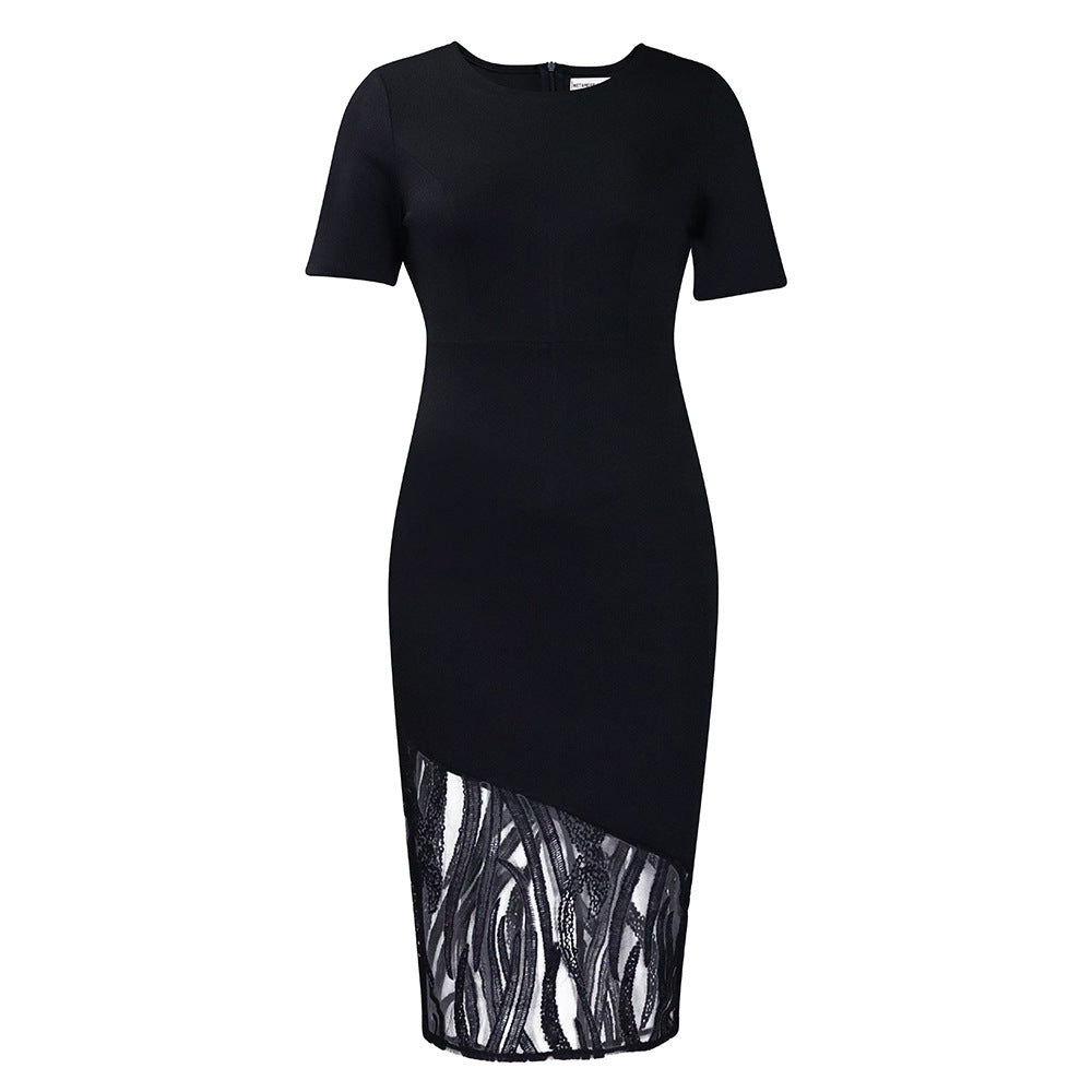 Robe de cocktail ajustée pour femmes avec détail en dentelle Chic und Stil