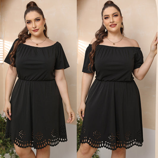 Robe A-Ligne Off-Shoulder Femme avec Détail Découpé Chic und Stil