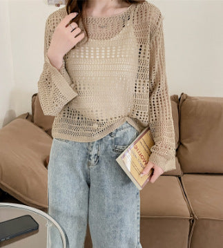 Dames Chunky Tricot Pull à mailles ouvertes Chic und Stil