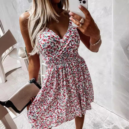 Robe portefeuille sans manches à imprimé floral Chic und Stil