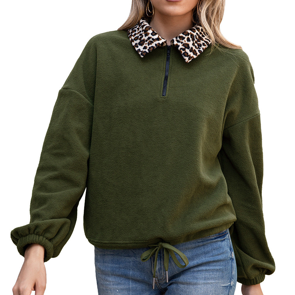 Pull en fleece pour femmes avec col animalier Chic und Stil