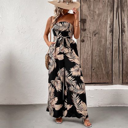 Salopette maxi sans manches pour femmes avec détail de ceinture à nouer Chic und Stil