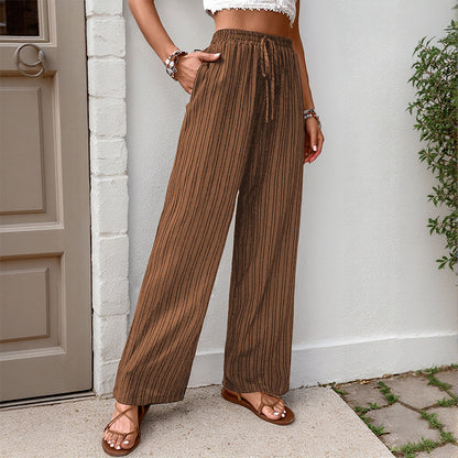 Relaxed Palazzo Pants for Women with Elastic Waist and Side Pockets Chic and Style