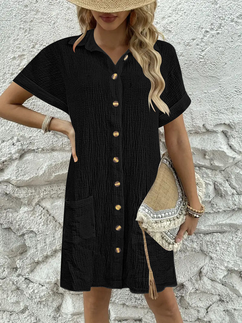 Dames robe chemisier à manches courtes Chic und Stil