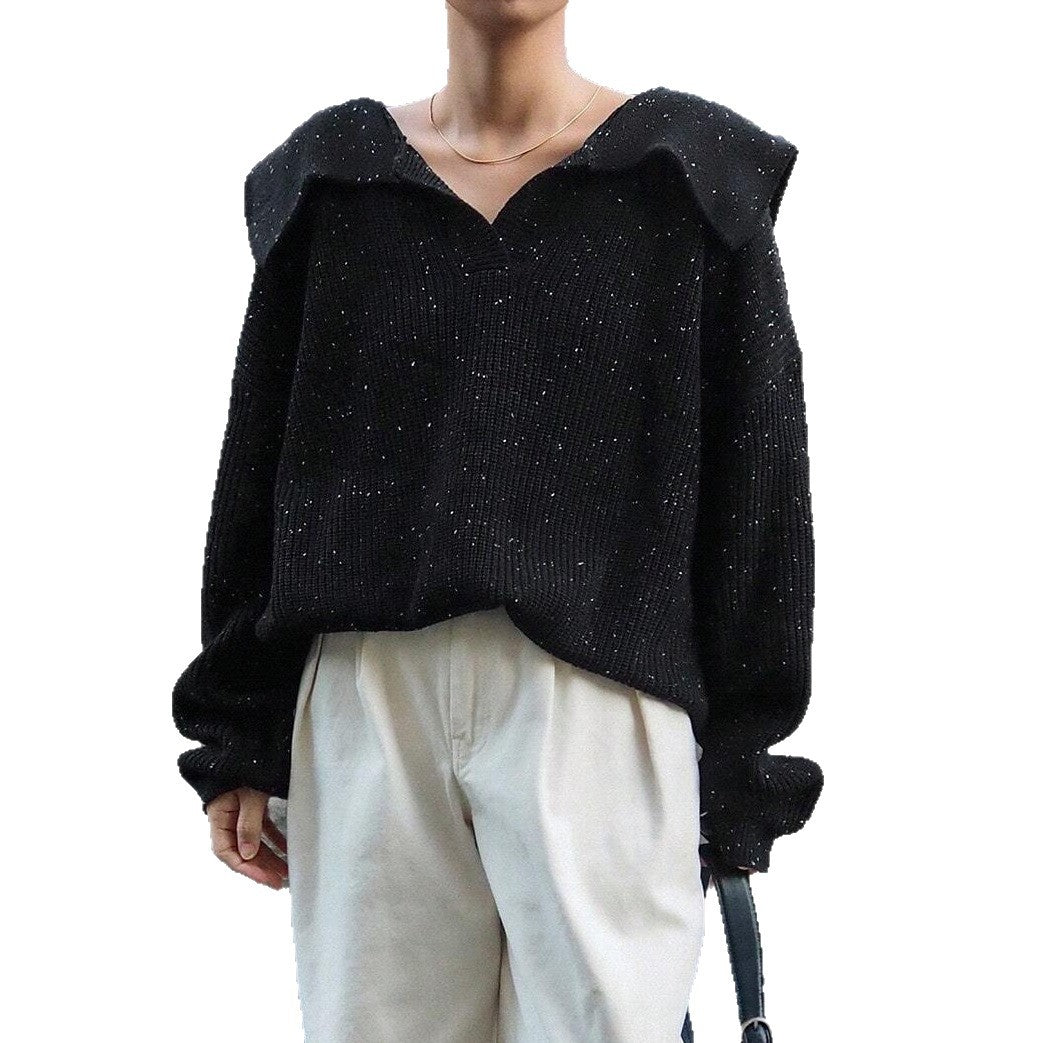 Pull en tricot décontracté pour femmes avec col moderne et détails scintillants Chic und Stil