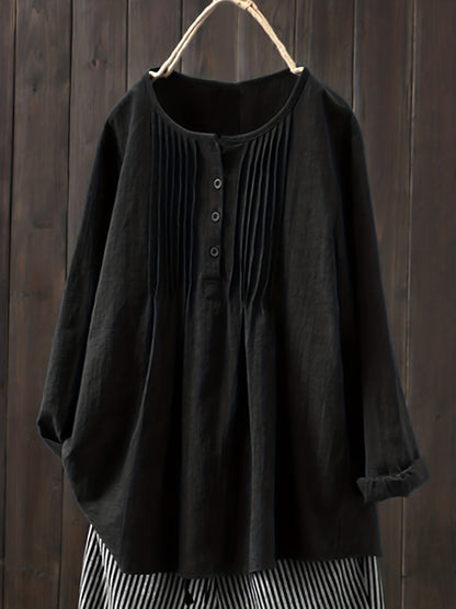 Chemisier femme avec plis et boutonnière Chic und Stil