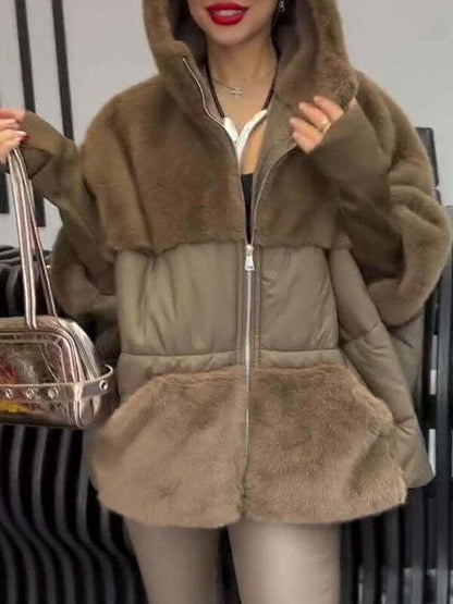 Dame Veste en polaire réversible avec coupe ample et col haut Chic und Stil