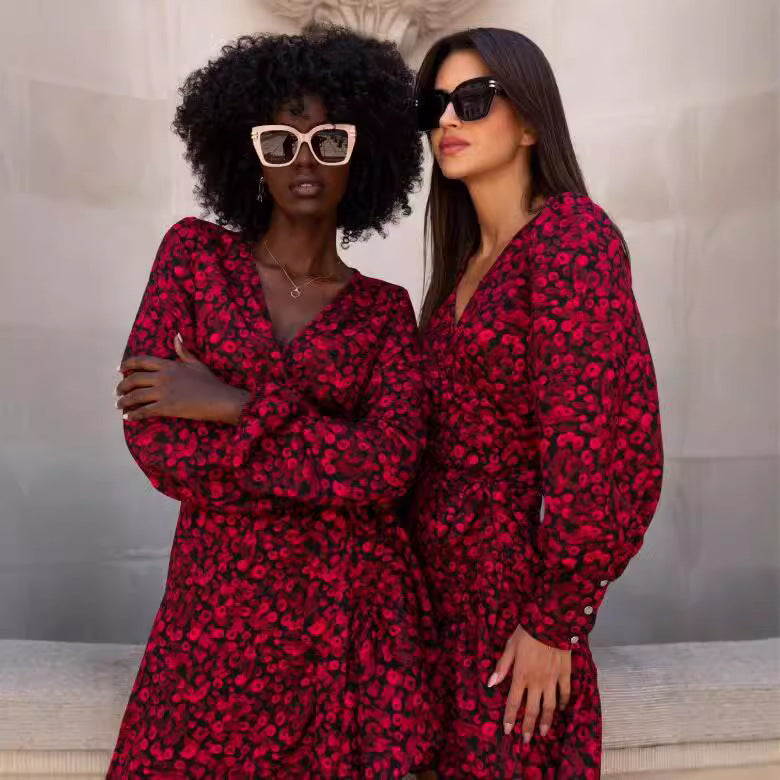 Women's Leopard Print Wrap Dress Chic and Style