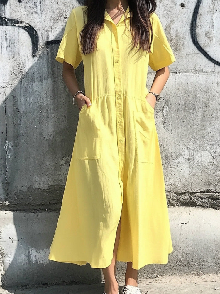 Robe midi à boutons pour dames Chic und Stil